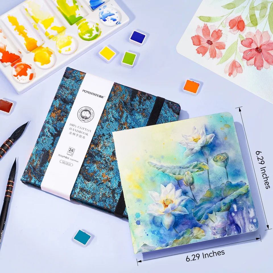 Lightwish Aquarel Journal - 100% Katoen Cold Press Papier | 20 Vellen