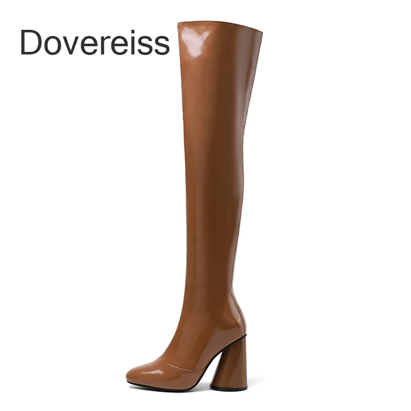 

Dovereiss Fashion Women's Shoes Brown Winter Pointed Toe Sexy Elegant Over The Knee Boots Concise Mature Big Size42 42 43 44 45