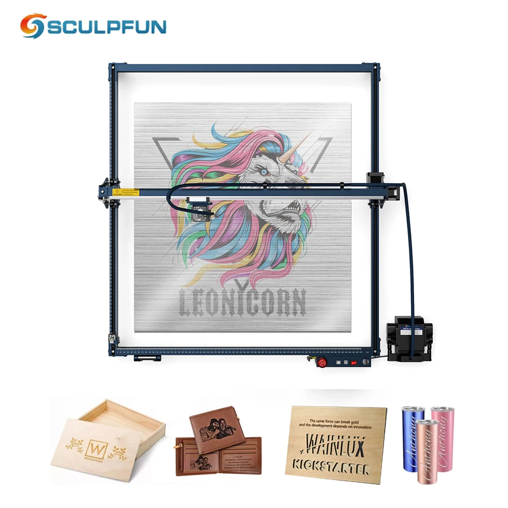 SCULPFUN S30 Ultra 33W Laser Engraving Machine With Automatic Air-assist System and 600x600mm Engraving Machine Working Area