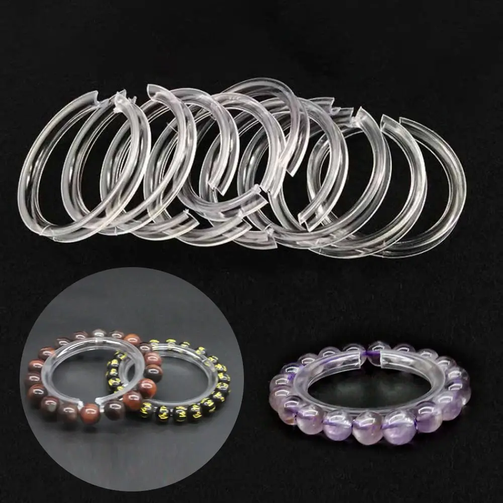 

10 Pcs Acrylic Clear Bracelet Displays Stands Round Bangle Organizer Rack New Transparent Shelf Shelves Jewelry Holder Use Tool