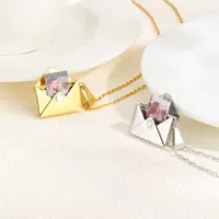 Collier médaillon Photo personnalisé, enveloppe, pendentif en forme de lettre d'amour pour femmes, pendentif Photo personnalisé, cadeaux 3 Collier médaillon Photo personnalisé, enveloppe, pendentif en forme de lettre d'amour pour femmes, pendentif Photo personnalisé, cadeaux 3
