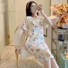 Cute Cartoon Nursing Maternity Clothings Pregnant Women Plus Size Spring Summer Nightgown Easy Access Breastfeeding Dresses 5