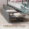 Metal Bunk Bed Twin Over Twin with USB Charging Station LED Bunk Bed with 2 Storage Drawers, Bed with Safety Guardrail & Ladders 5