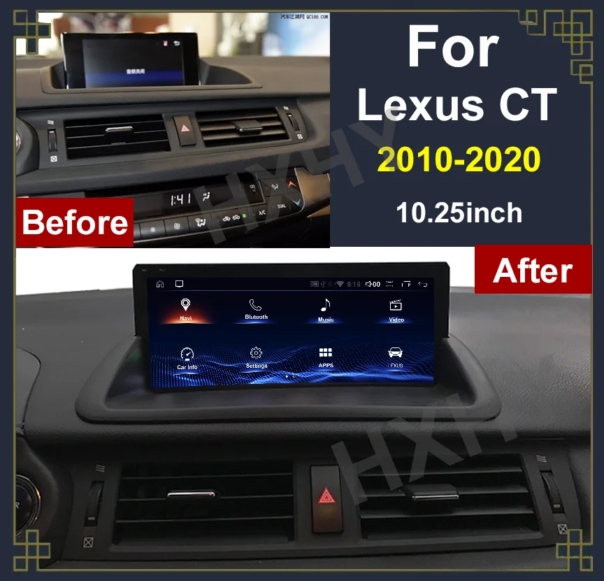 Android 13 Qualcomm 8+128G For Lexus CT CT200 CT200h 2010-2020  Auto Carplay Car
