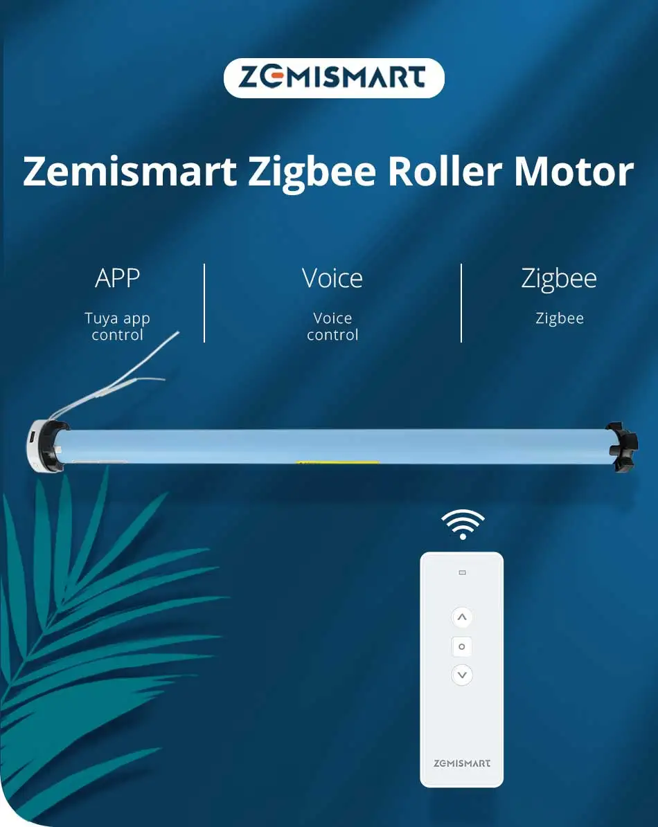 Zigbee Roller Shade Blinds Motor Built-in Battery Work with Tuya Smartthings App