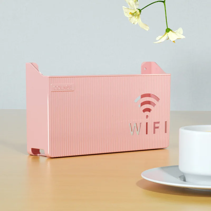 Home Router Storage Box Wireless WIFI Remote Control Charger Box Organization Wall Mounted Storage Rack for Living Room Bedroom