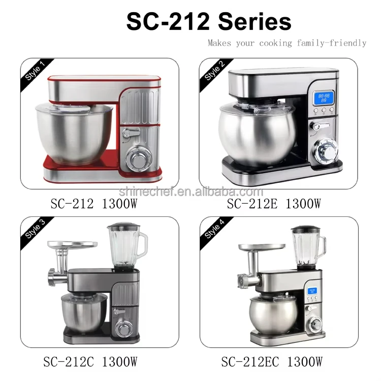 Multifunction Stainless Steel Bowl Kitchen Stand Mixer 6 Speeds 6.5L Professional Cake Food Mixer