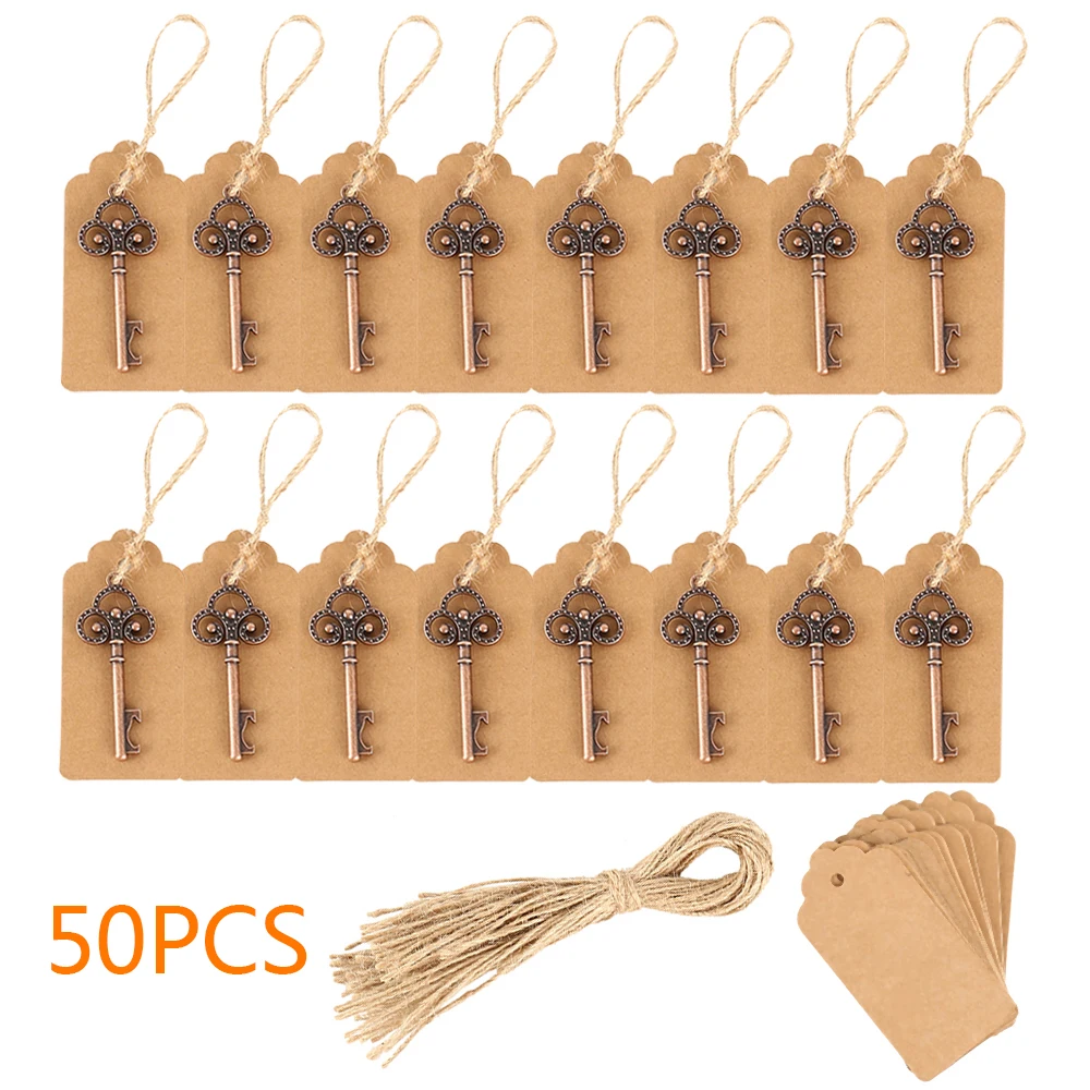 

50Pcs Portable Can Opener Creative Antique Key Beer Bottle Opener Kitchen Gadgets Accessories Company Promotional Gift Giveaway