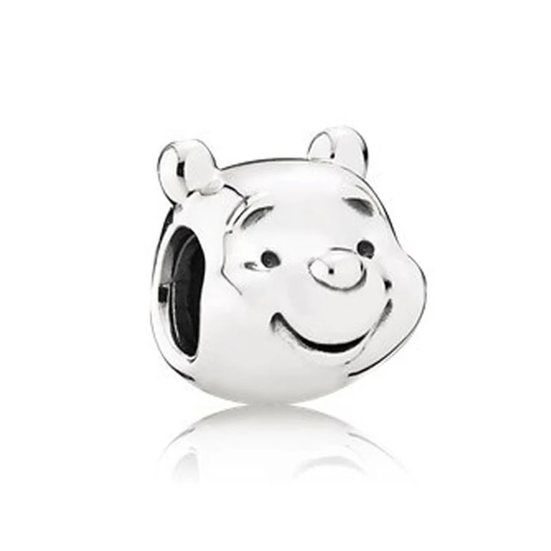 

Fit Original Pandora Charms Bracelet Women Disney Silver Color Winnie the Pooh Bear Beads For Bijoux Making DIY Bangle Accessory