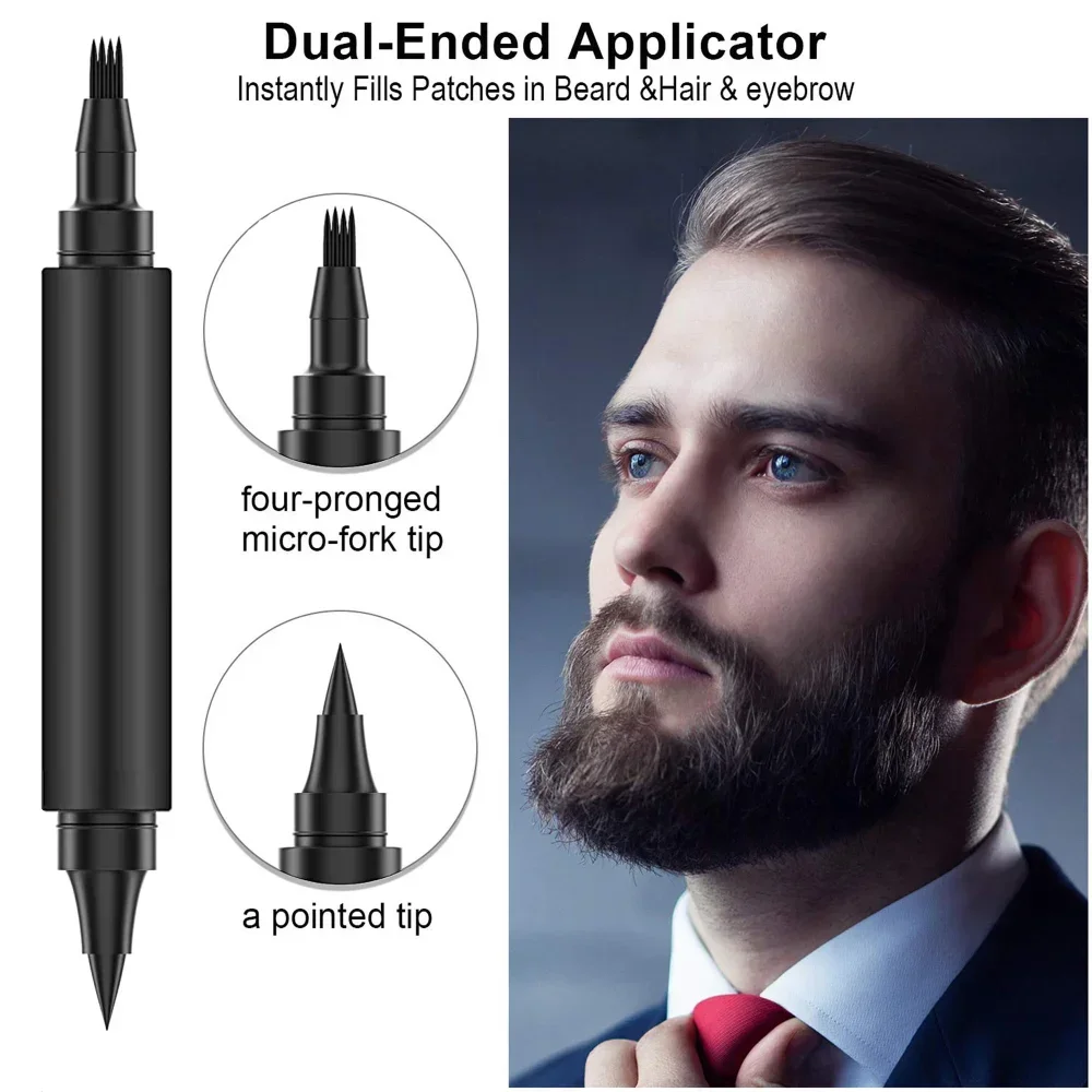 Hot Sale Beard Filling Pen Kit Beard Enhancer Brush Coloring Shaping Tools Waterproof Black Brown Hair Pencil Man Cosmetic