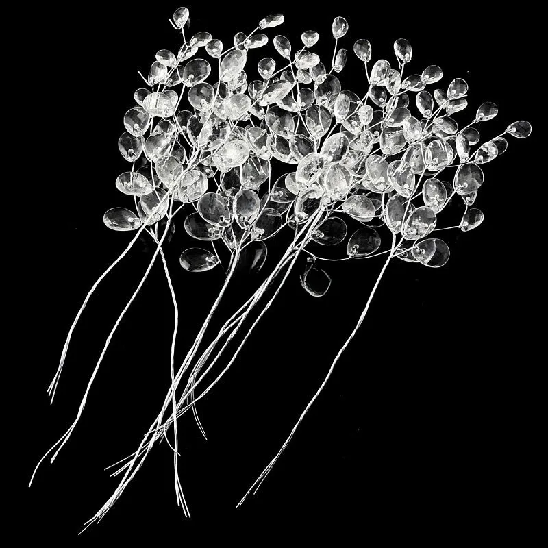 50-Piece Elegant Crystal Bud Branches for DIY Floral Decorations