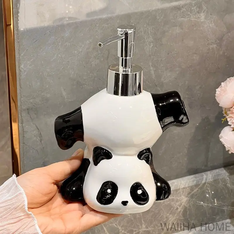 Creative Children Panda Ceramic Soap Dispenser Panda Shape Soap Dish Bathroom Decoration Accessories Shampoo Bottle Girls Gift soap dispenser shampoo dispenser soap dispenser bottle foaming soap dispenser