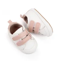 Infant Baby Boys Girls Moccasins Sneakers Solid Color/Contrast Color PU Leather Anti-Slip Sole Prewalker First Walker Shoes 4