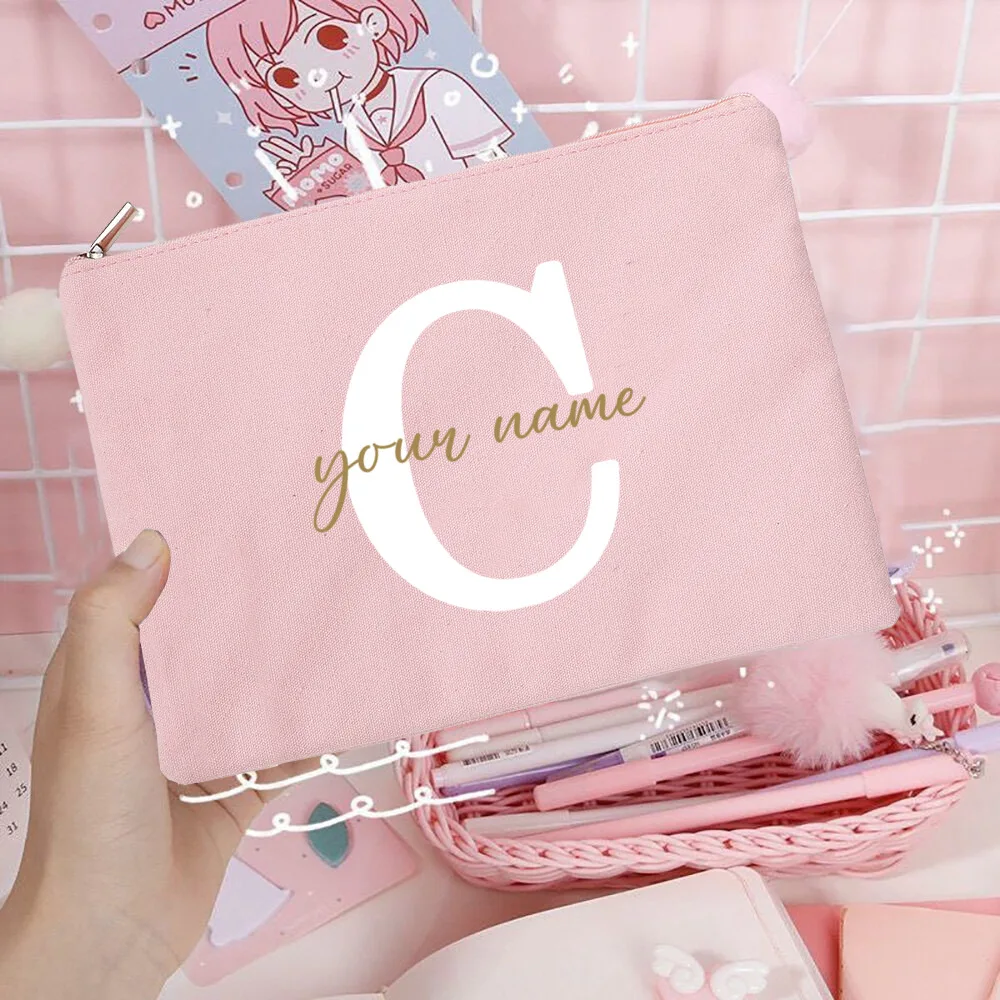 Personalized Custom Name Bridesmaid Cosmetic Bags Girls Neceser Makeup Bag Travel Toiletry Pouch Wedding Birthday Gifts for Her 6