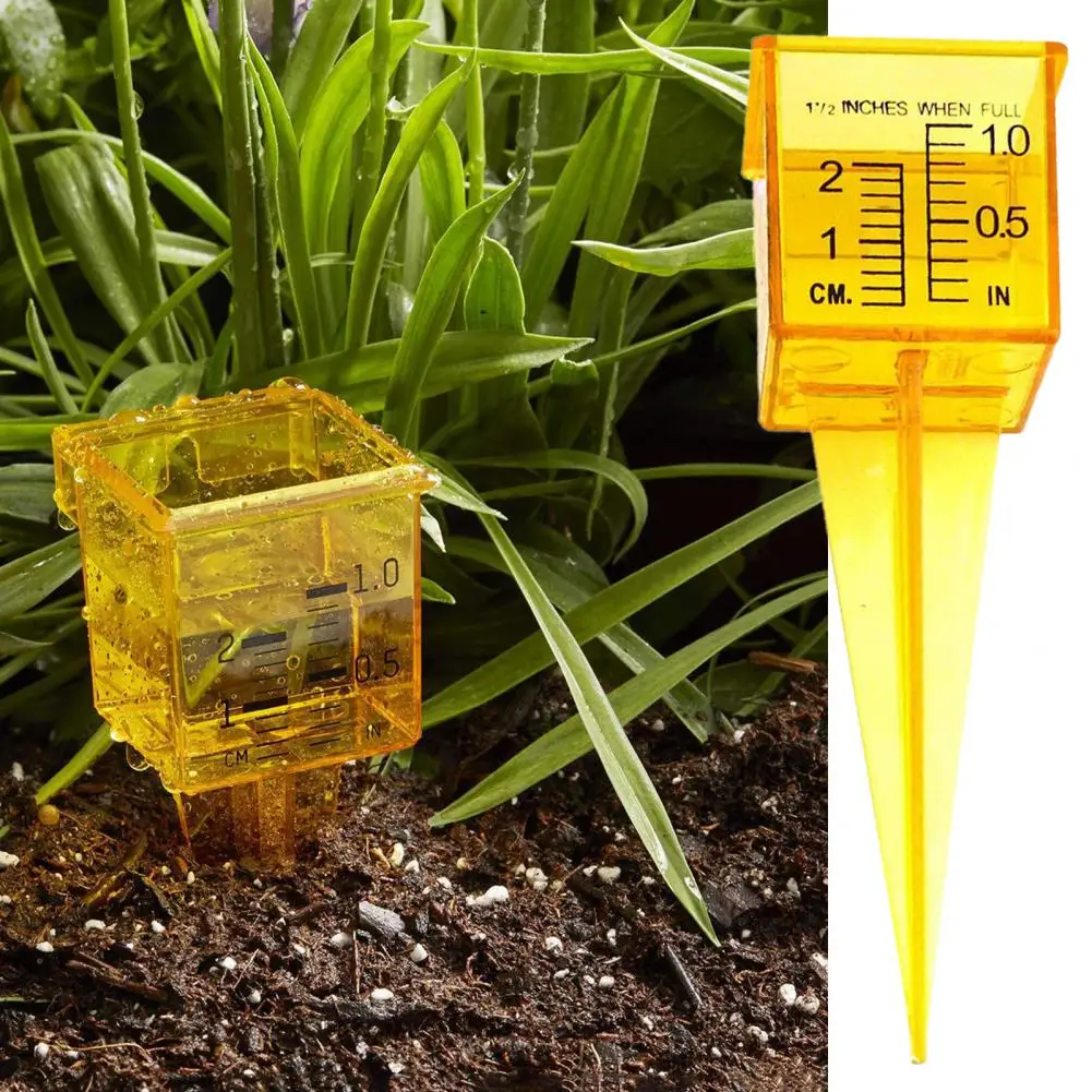 

Rain Water Meters 10Pcs Practical Reusable Yellow Color Clear Rain Water Meters Rain Gauges Garden Supplies