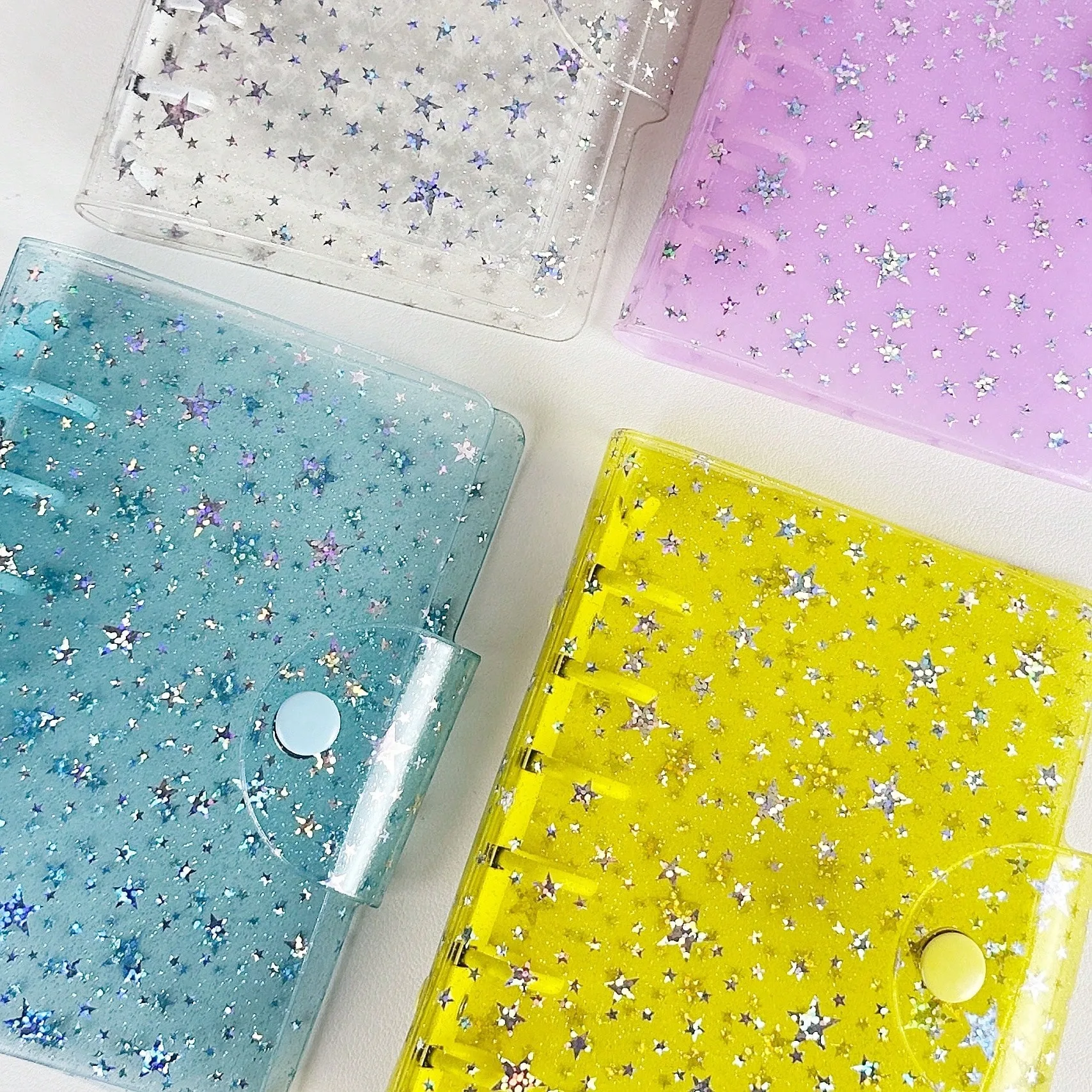 Flash Star PVC Layflat Journal Cover - DIY Binder for Photocard Collection, Diary, and Planner Stationery