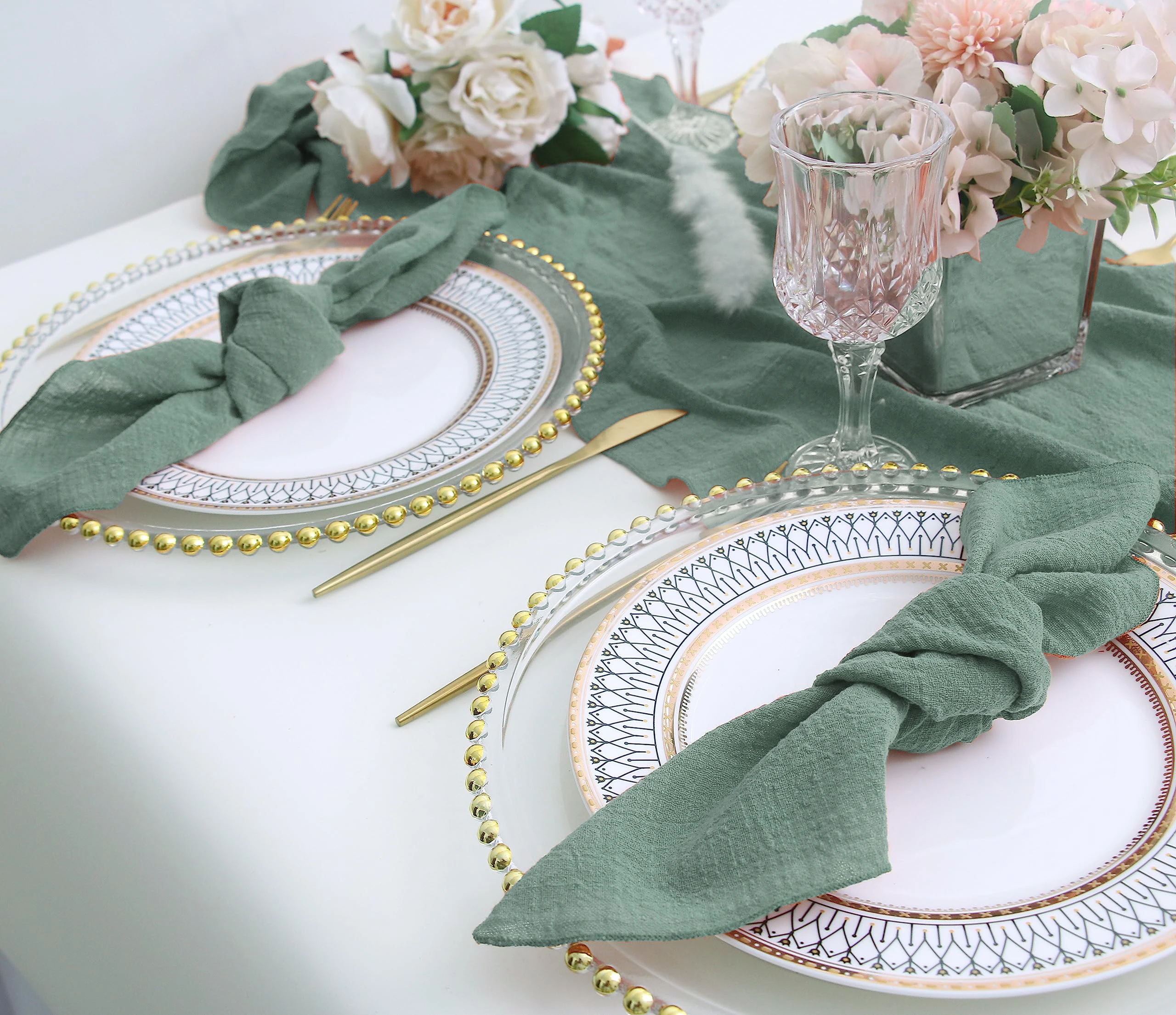 Cotton Cloth Napkins Gauze Fabric for Wedding Decor Everyday Use Dinner Tea Towel Table Village Christmas Napkin 20pcs 30x30cm