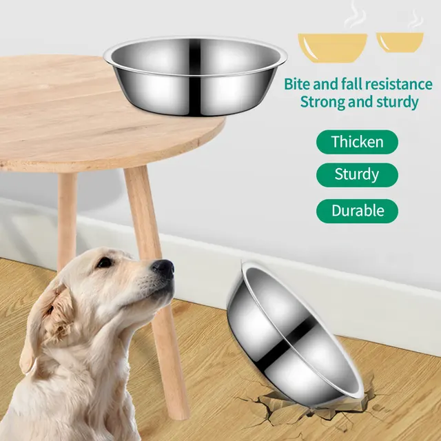 Large Capacity Dog Bowl Stainless Steel Pet Feeding Bowl Cat and Dog Food Drinking Bowl Metal Feeder Bowl Durable and Cheap 5