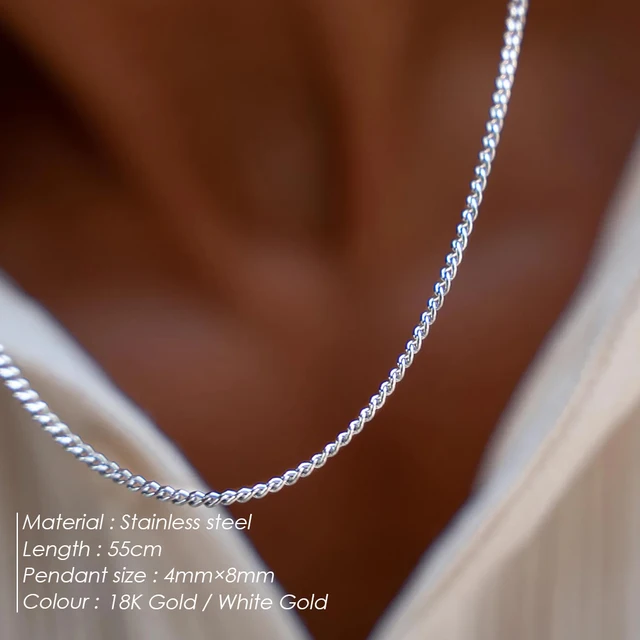 ELANDIS Men's Layered Stainless Steel Minimalist Pendant Simple Square Chain Necklace Trendy Fine Gift Jewelry Wholesale 3