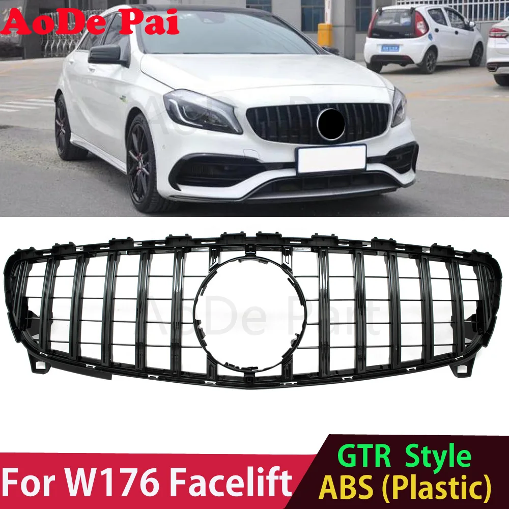 

A45 A180 A200 W176 Facelift GT Front Grille Mesh for Mercedes Benz A Class W176 2016-2018 Black Color