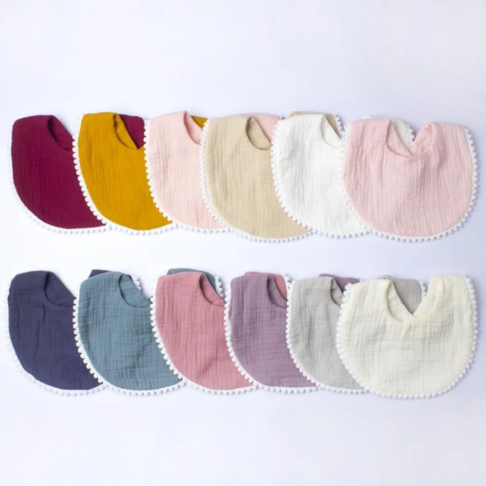 부드러운 치발기용 턱받이, 흡수성 360도 랩형 용 트림프리스 천, 편안한 반다나 스타일 침 흡수 턱받이 (0-2세 용)