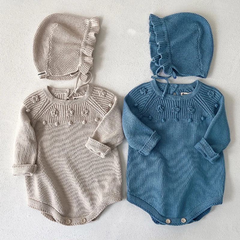 Autumn Winter Infant Baby Girls Boys Knitted Jumpsuit Toddler Baby Knitting Romper Children Clothes