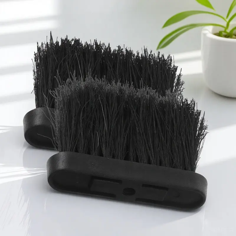 2Pcs 벽난로 청소 브러시 헤드 벽난로 유지 관리용 소형 비털이 없는 브리슬 플라스틱 손잡이 화덕 그릴용