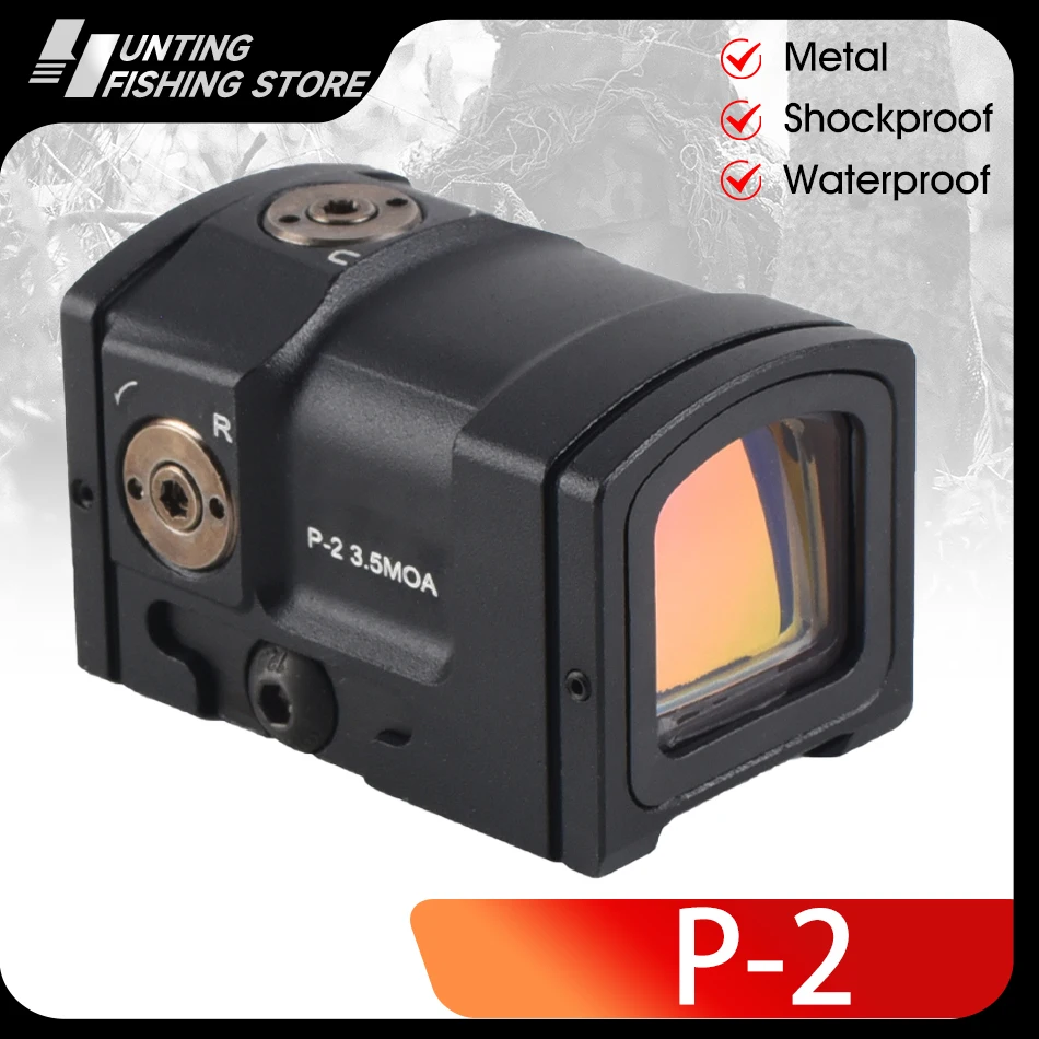 P-2 Tactical Red Dot Sights Holographic Collimator Rifle Scope Reflex Hunting Sight Glock Sight 20mm Rail