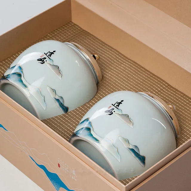 Tájkép Virágtea Kannák Cukorkabab Kávébabot Lezárt Arany Borítással. - Image 5