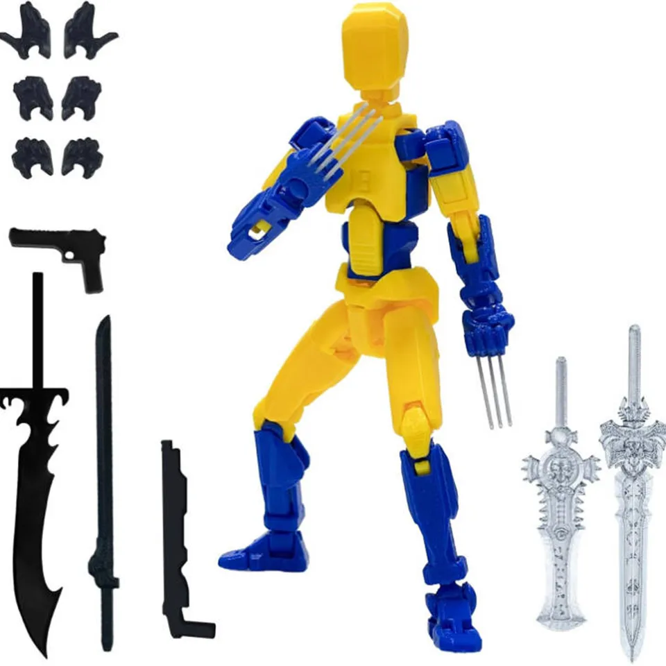 スポーツアクセサリーセット付きロボットアクションフィギュア,多関節