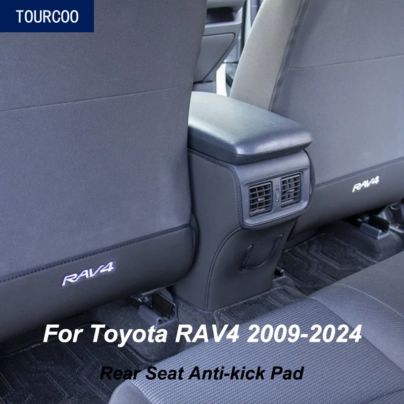 Carbon Fiber Rear Seat Anti-kick Pad Cover Car Styling Anti-dirty Protective Mat for Toyota RAV4 2009-car seat protector