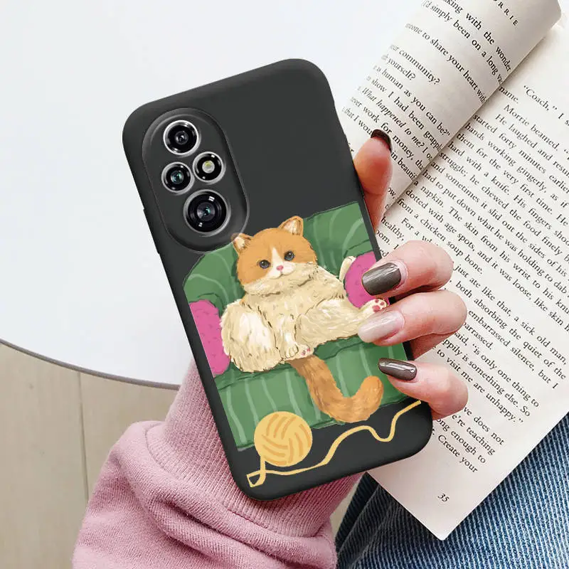 Cute Black Cat Cartoon Case - Soft Back Shell Cover
