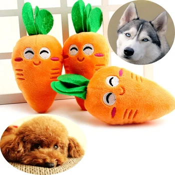 3pcs Dog Toys Pet Squeaky Carrot Plush Toys Stuffed Soft Dog Cat Chew Interactive Toys for Dogs Cats Teeth Cleaning Pet Supplies 1