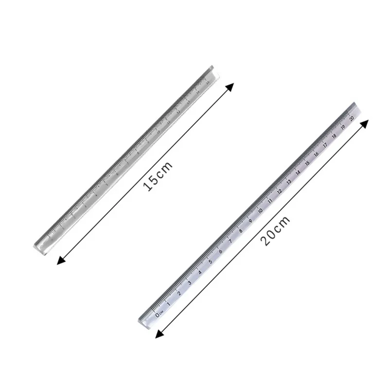 15cm /20cm Simple Transparent Triangular Straight Ruler Kawaii Tools Stationery Cartoon Drawing Gift Office School Measuring 1PC stainless steel ruler triangle ruler ruler set drawing ruler straight ruler metal ruler