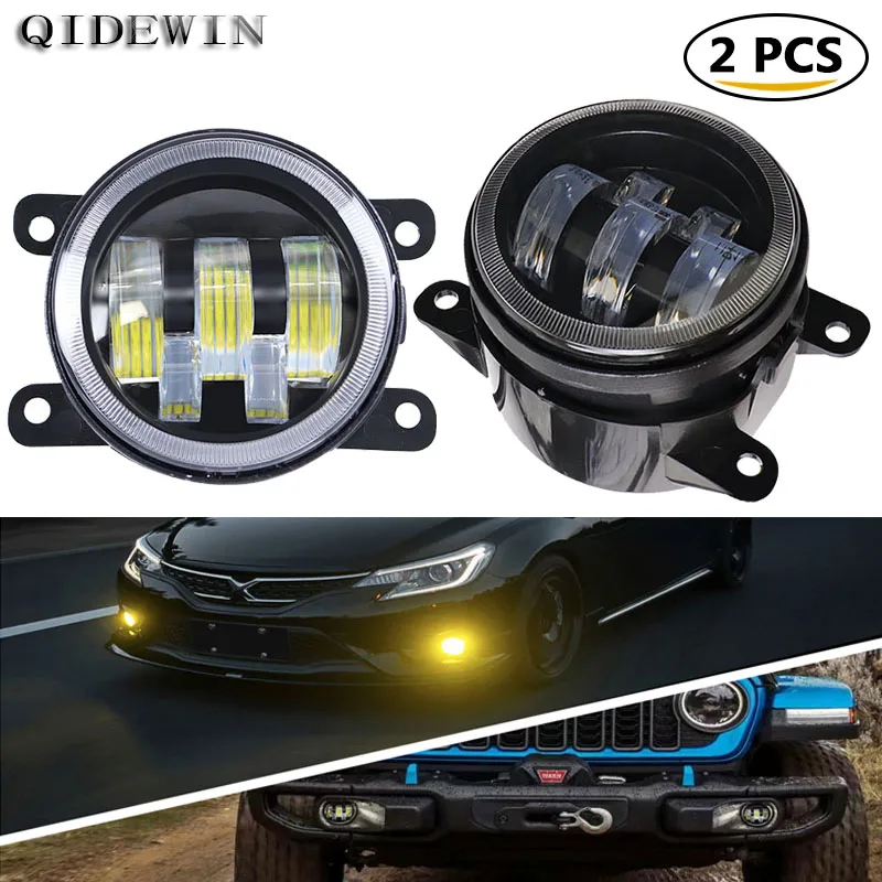 

Car Lenses Headlights LED Fog Lights For JEEP Wrangler Front Bumper Dual Color Front Bumper Accsesories For Vehicles Foggers