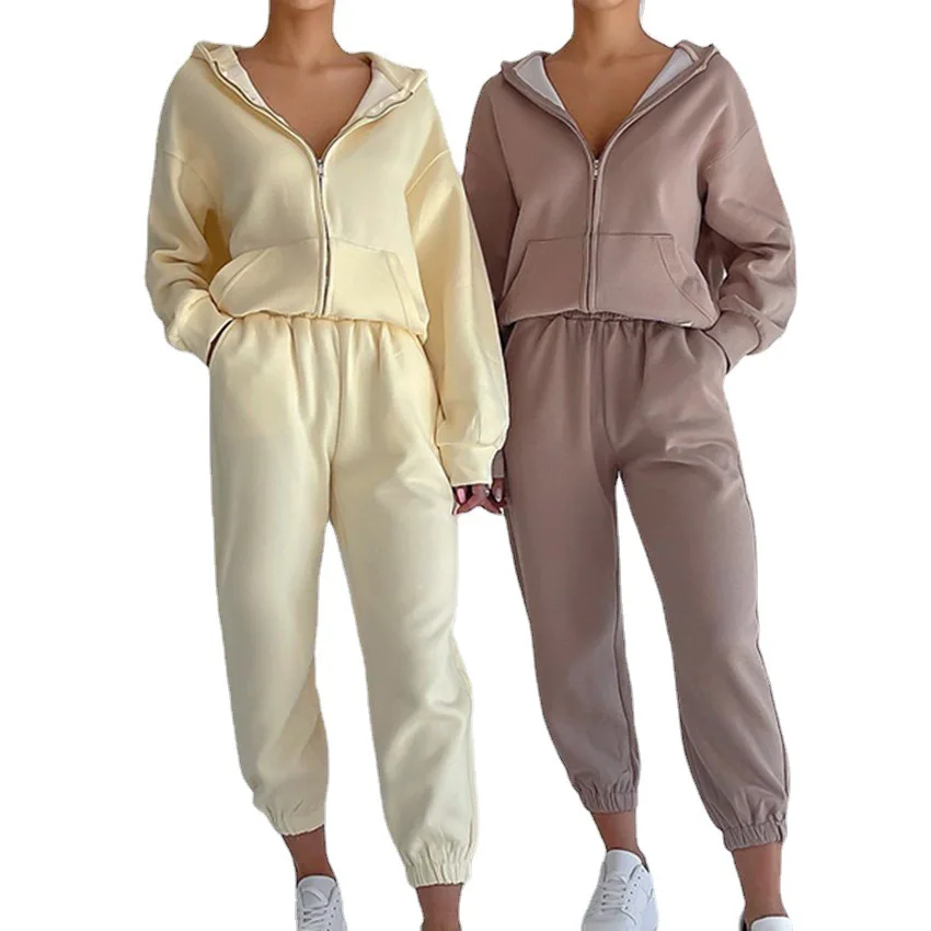 

Autumn and Winter Women's Sports Hoodie Tie Foot Casual Pants Hoodie Sets Two Pieces