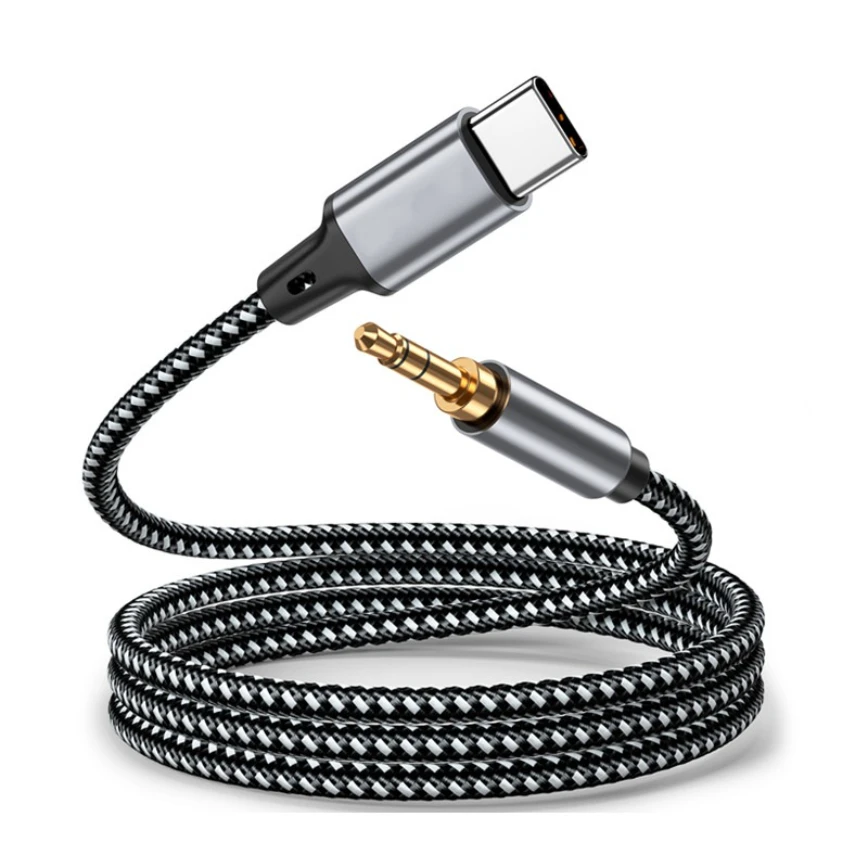 Premium USB-C to 3.5mm Audio Cable - High-Fidelity Sound Adapter for Earphones, Speakers, and Car Stereo (Available in 1m, 1.5m, 2m Lengths)