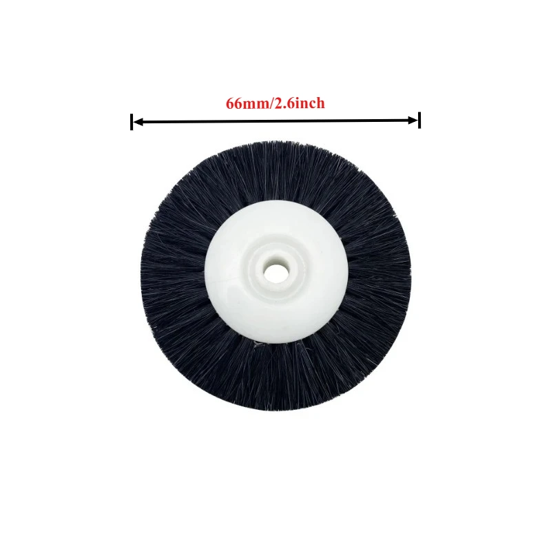 Polishing Brush with Black-Brown Bristles and Yellow Plastic Center for Jewelry and Gemstone Refinement