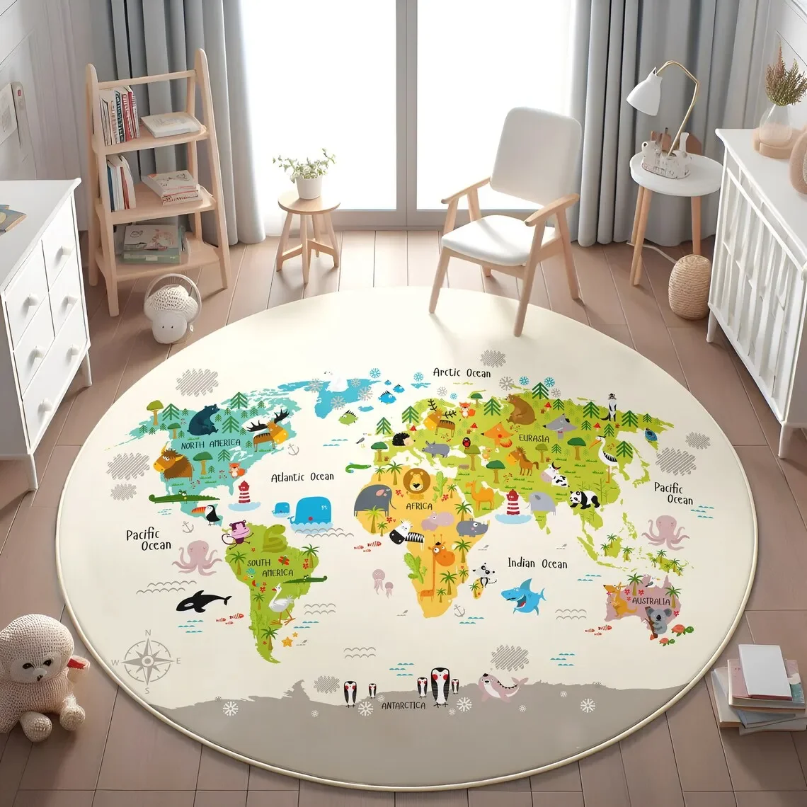 Tappetino da gioco per bambini Mappa del mondo degli animali - immagine 3