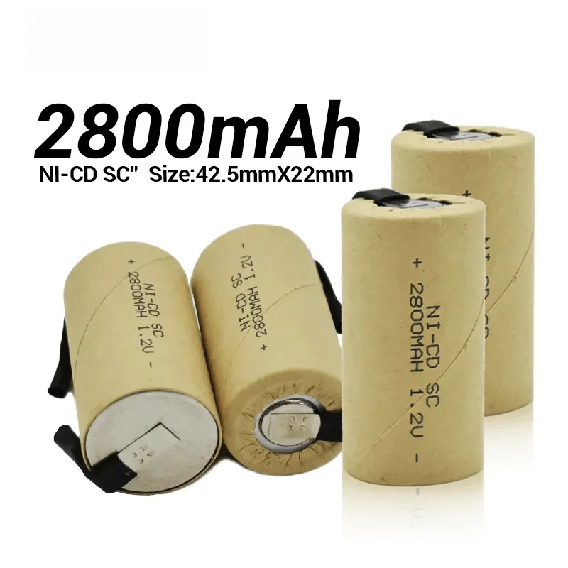 Nuova Batteria Sc 2800Mah 1.2V Ni-Cd Batterie Ricaricabili Per Makita Bosch B & D Hitachi Metabo Dewalt Per Cacciavite Elettrico
