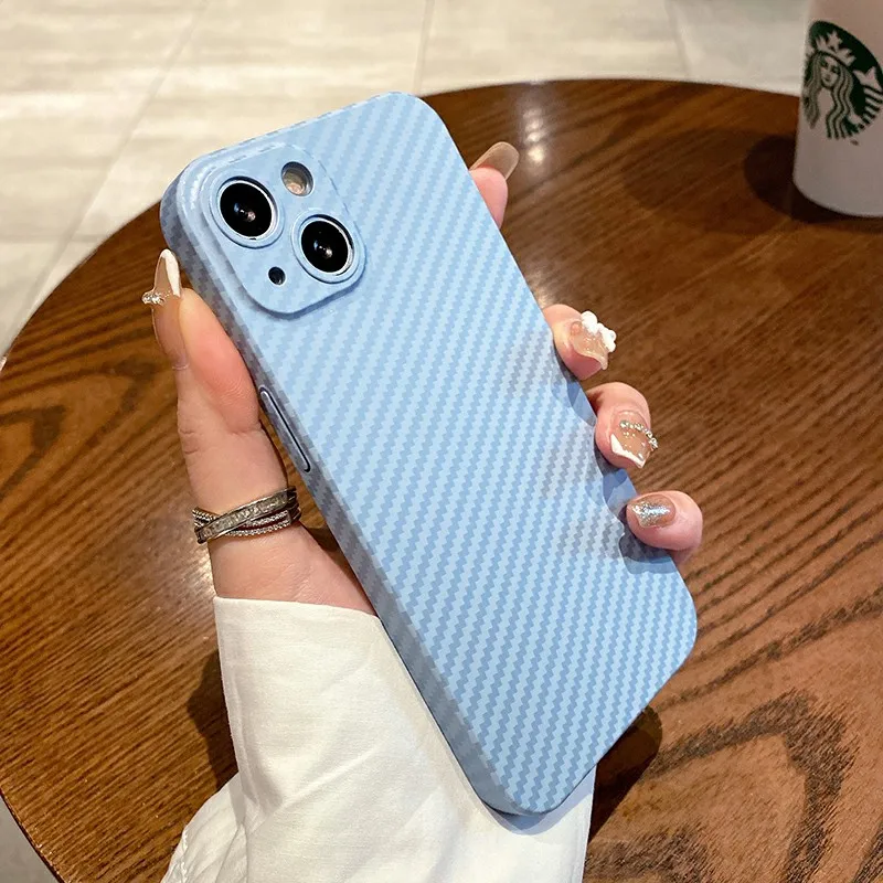 Ultra Thin Carbon Fiber Texture Case For iPhone 11 12 13 Pro Max iPhone11 13Pro 13promax Luxury Shockproof Hard PC Cover Coque iphone 13 pro max case