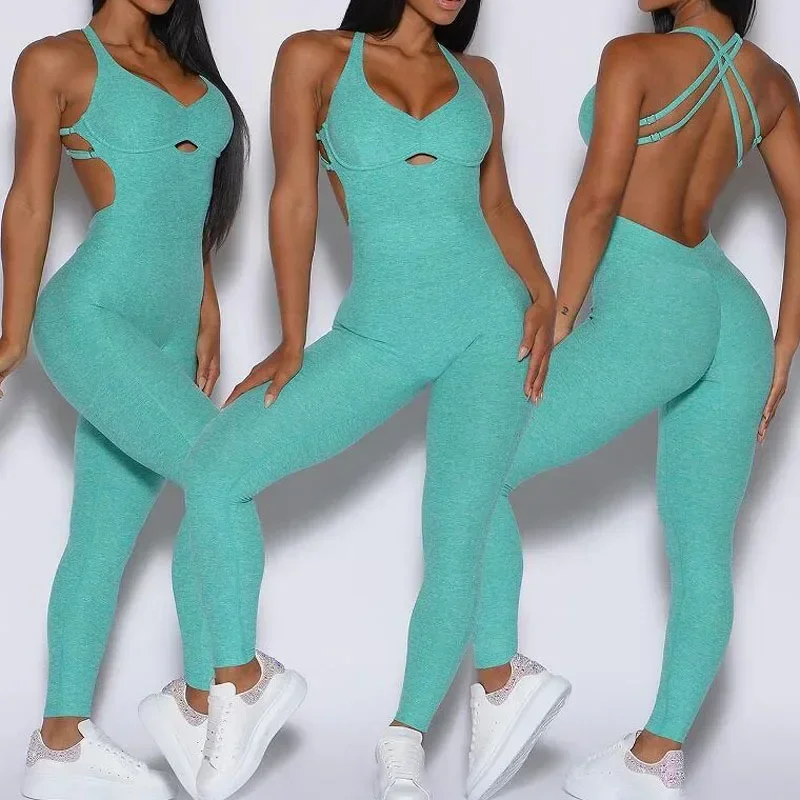 Women Sportswear Jumpsuit Workout Yoga Clothes Push Up Gym Set Fitness Overalls gym workout set yoga set fitness set fitness jumpsuit sportswear set fitness one piece wear sports set