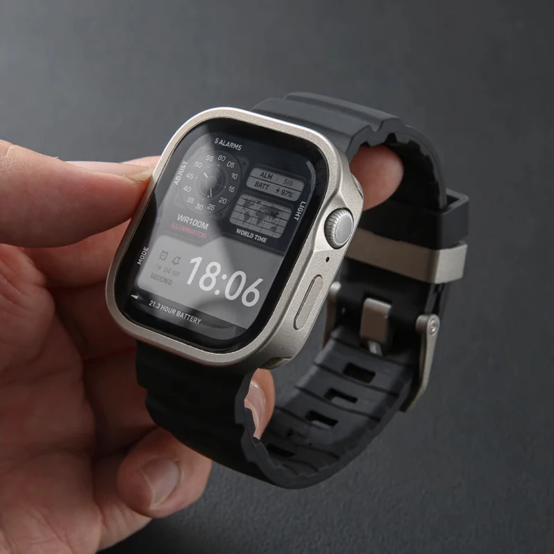 Rugged Waterproof Metal Case with HD Glass for Smartwatch Protection