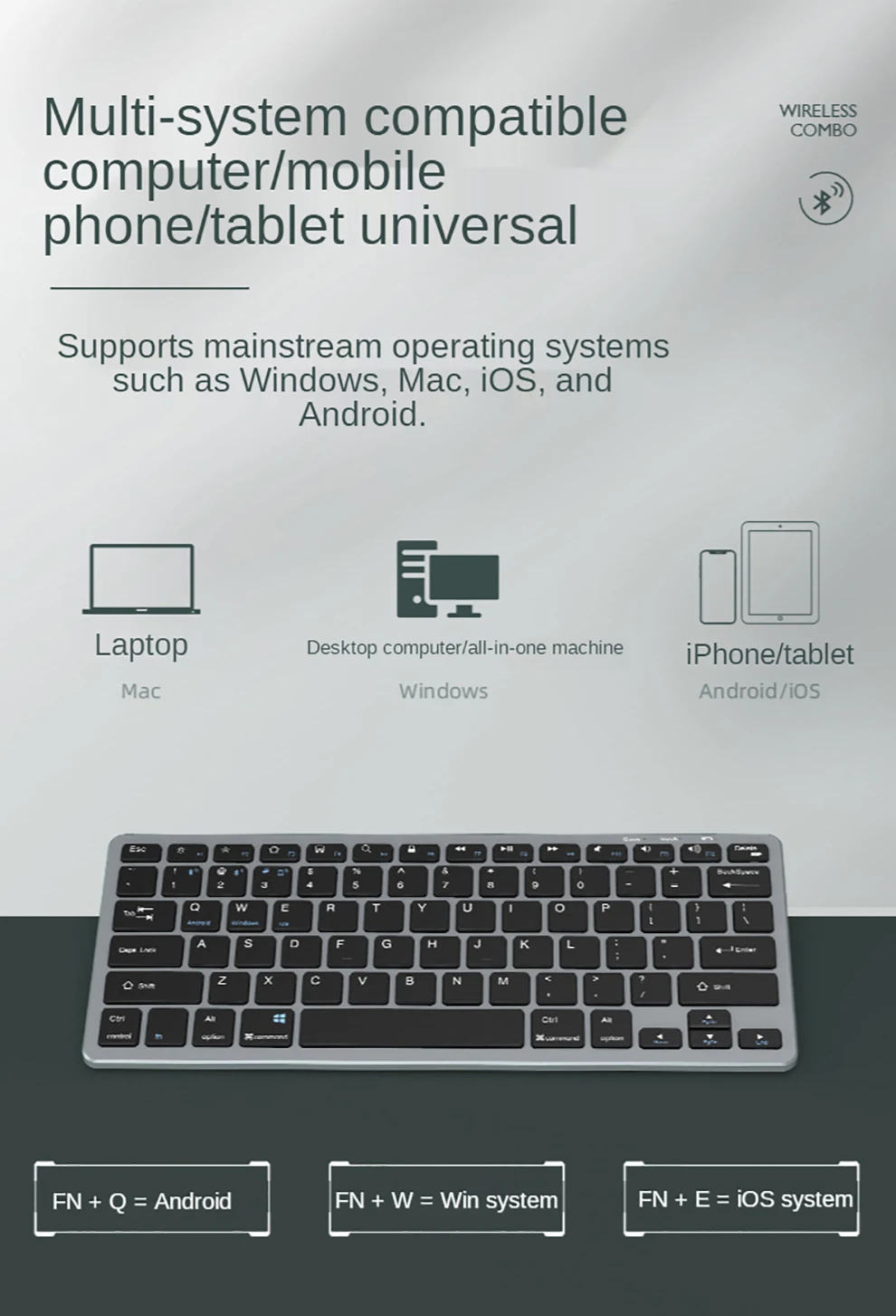 bluetooth 5.0 e 2.4g, mouse ergonômico para desktop pc e laptop