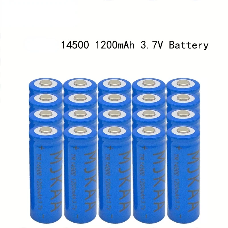 

20/50PCS AA 14500 3.7V 1200mAh Rechargeable Batteries Lithium Li-ion Battery Suitable for Laser Pointer LED Flashlight Tip Head