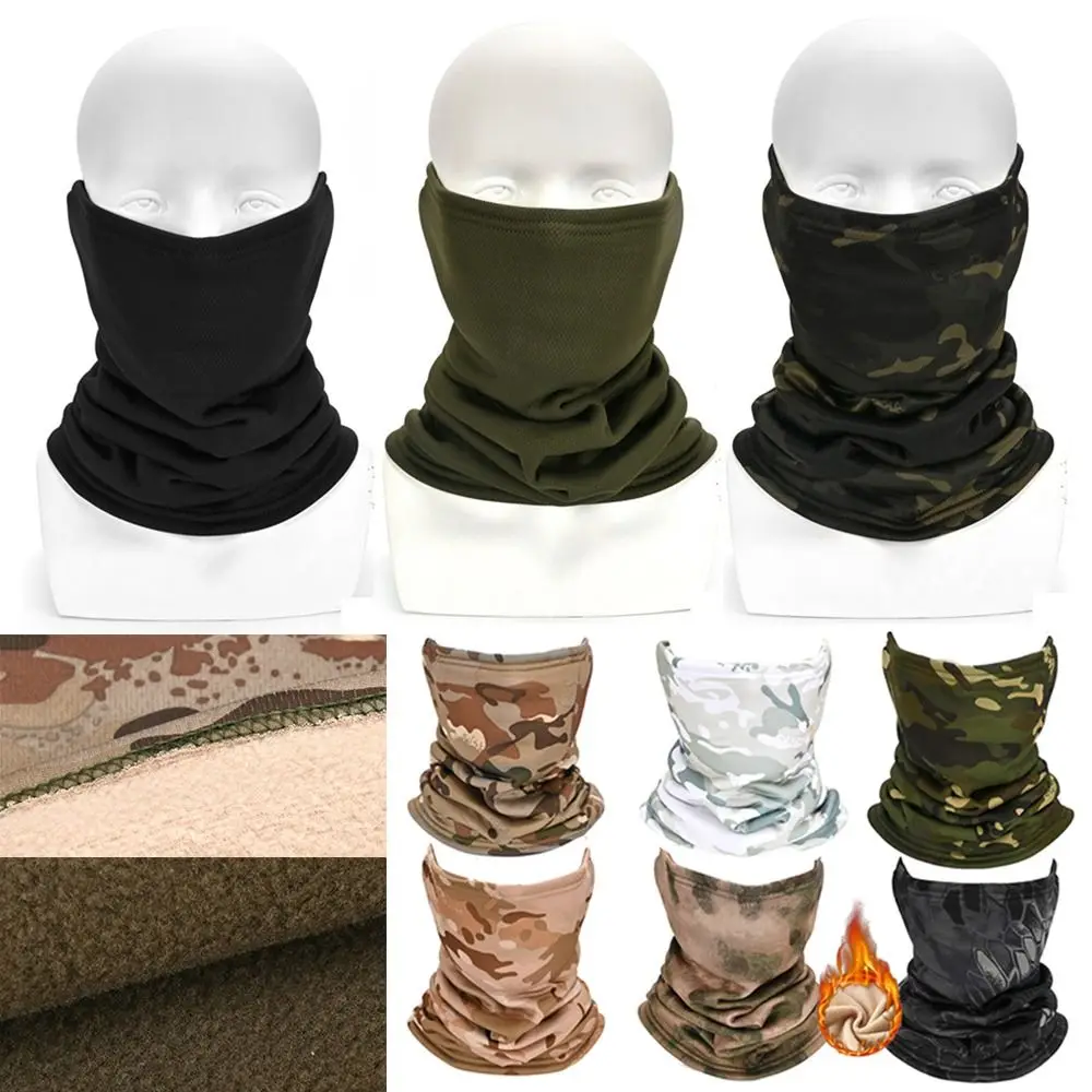 

Fleece Neck Gaiter Fashion Keep Warm Camouflage Half Face Mask Cold-proof Collar Winter Camping