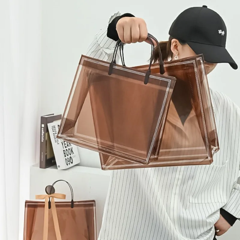 Sac fourre-tout transparent pour le shopping, emballage cadeau en