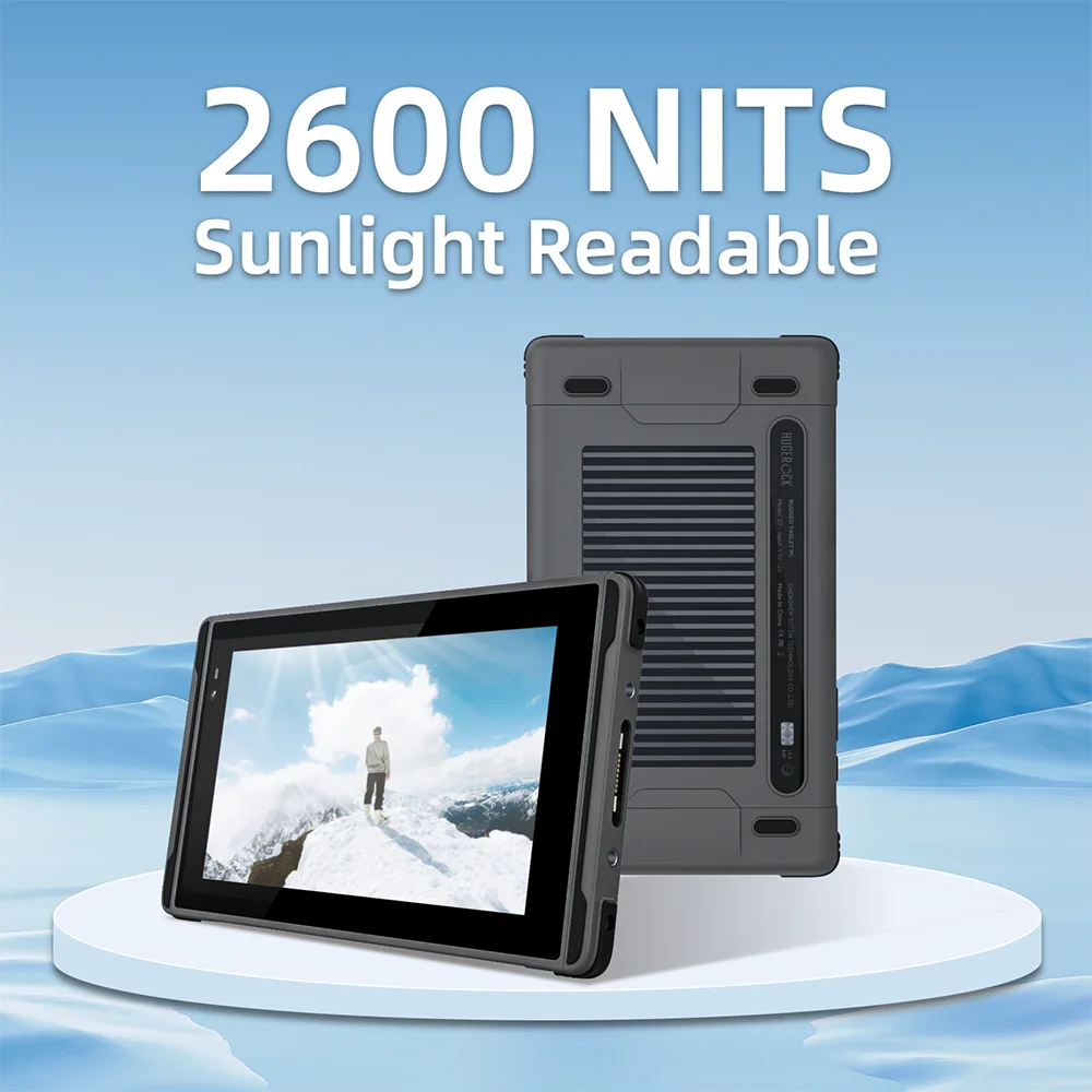 Hugerock X7 견고한 안드로이드 태블릿, DJI 드론 리모컨 모니터, 매우 밝은 2600Nit FHD 야외 방수 태블릿 PC