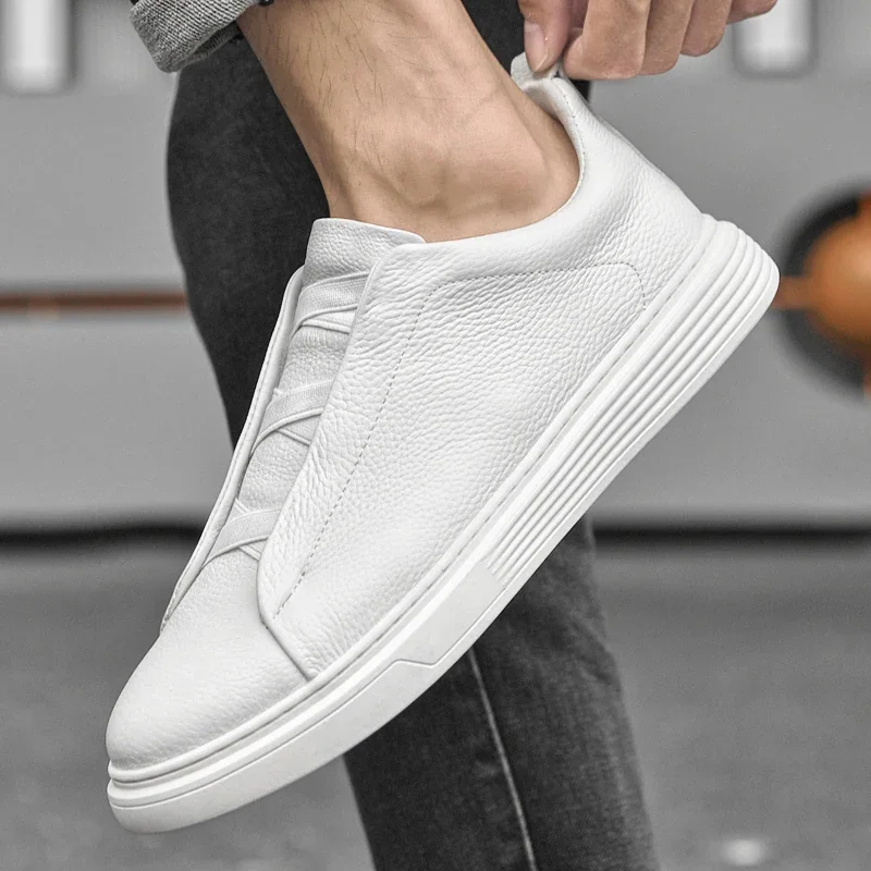 Genuine leather men's casual leather shoes Trendy minimalist versatile style Daily leisure business and office Youth adult shoes