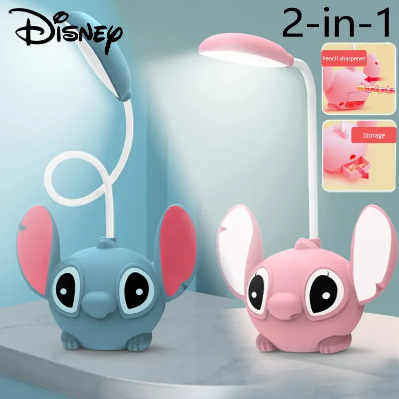 Lot De 2 Veilleuses Stitch Rose Et Bleu – Lampe De Chevet Enfant, Chambre Déco